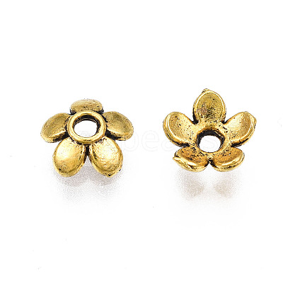 Tibetan Style Alloy Bead Caps X-TIBEB-S039-017AG-RS-1