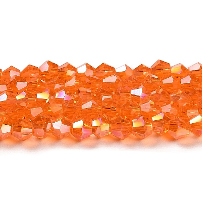 Transparent Electroplate Glass Beads Strands GLAA-F029-3mm-A23-1