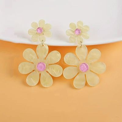 Acrylic Dangle Stud Earrings FS-WGE0E39-02-1