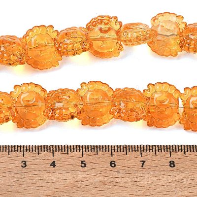 Electroplate Baking Paint Transparent Glass Beads Strands GL-CBA17FF-02B-1