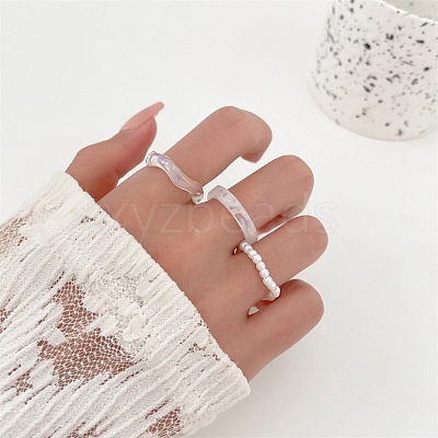 Resin Finger Rings Sets for Women WH-WG28450-01-1