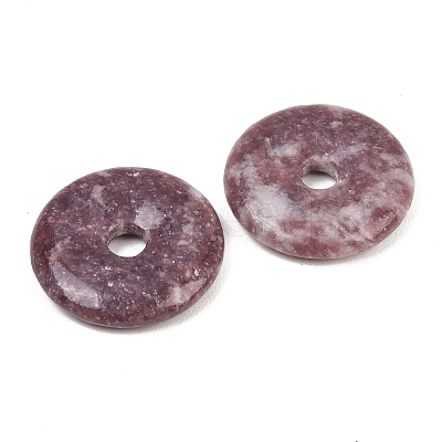 Natural Lepidolite Pendants G-K099-30mm-02-1