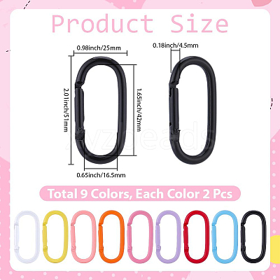 18Pcs 9 Colors Alloy Spring Gate Rings FIND-SC0022-16-1