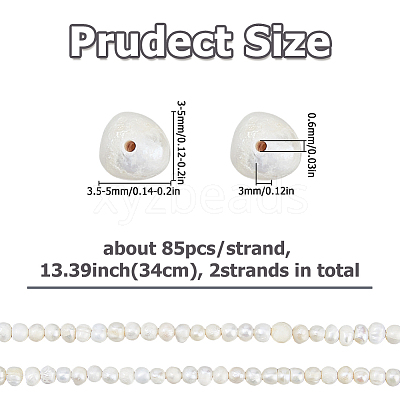 2 Strands Natural Cultured Freshwater Pearl Beads Strands PEAR-HS0001-27-1