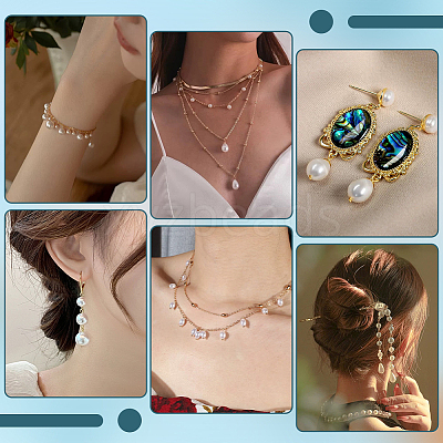 30Pcs 3 Colors Natural Pearl Pendants PALLOY-PH01824-1