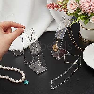 Transparent Acrylic Necklace Display Stands NDIS-WH0006-10-1