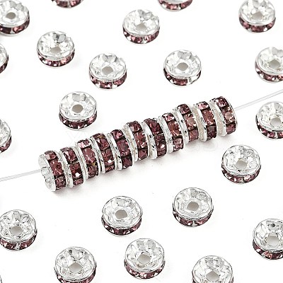 Brass Grade A Rhinestone Spacer Beads RB-A014-Z8mm-10S-1