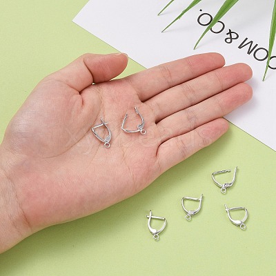 Anti-Tarnish Rhodium Plated 925 Sterling Silver Leverback Earrings STER-K168-003P-1