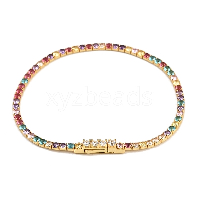 925 Sterling Silver Micro Pave Cubic Zirconia Tennis Bracelets for Women BJEW-C117-01A-G01-1
