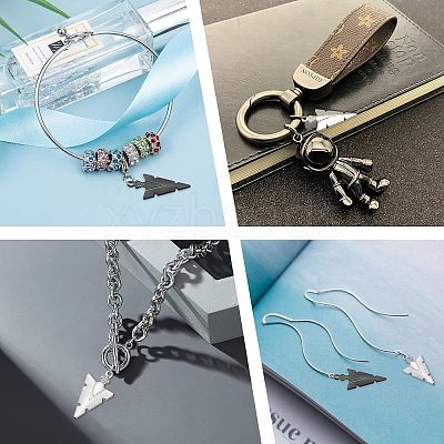 40Pcs 2 Color 304 Stainless Steel Pointed Pendants STAS-UN0023-90-1