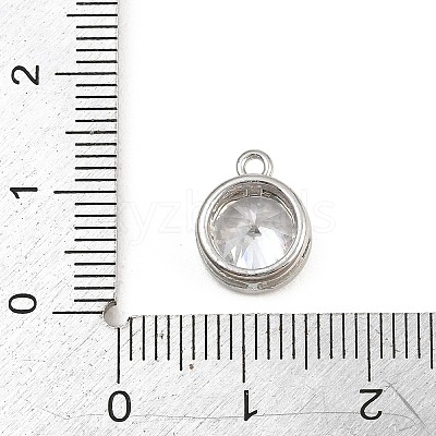 Brass Pave Clear Cubic Zirconia Charms CU-CBAD306-24B-P-1