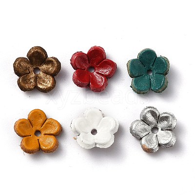 5-Petal Eco-Friendly Cowhide Bead Cap FIND-S301-03-M-1