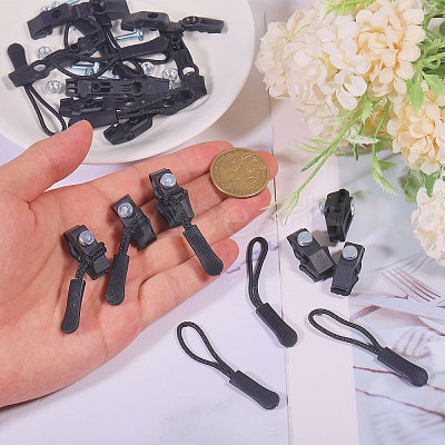 36 Sets 3 Styles Detachable Plastic & Metal Zipper Slider Puller FIND-CA0009-86-1