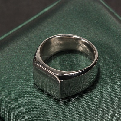 Square 304 Stainless Steel Finger Rings WGB1DFB-23-1