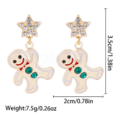 Christmas Alloy Dangle Stud Earrings FS-WG10992-09-1