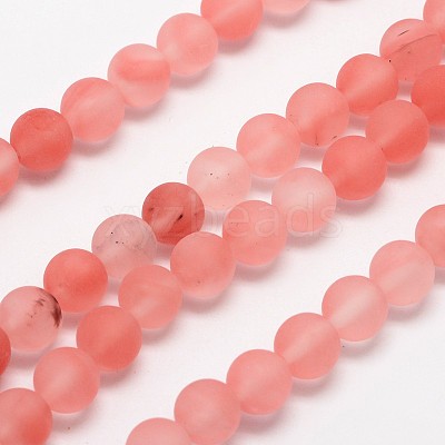 Cherry Quartz Glass Beads Strands G-D684-6mm-1