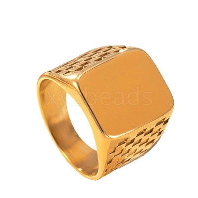 Rectangle 304 Stainless Steel Finger Rings FS-WGF3CA3-01-1