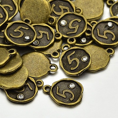 Antique Bronze Plated Alloy Rhinestone Charms LS-ALRI-J153-05-NF-1
