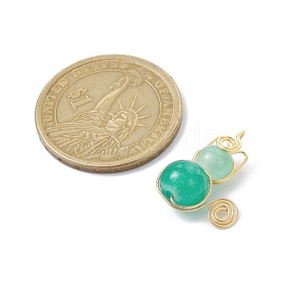 Imitation Jade Glass Beads Pendants PALLOY-JF02480-04-1