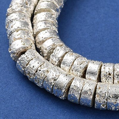 Electroplated Natural Lava Rock Beads Strands G-I360-A01-04-1