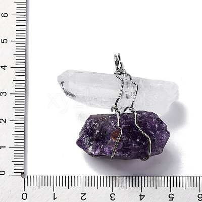 Natural Quartz Crystal & Amethyst Nuggets Big Pendants G-K338-43P-09-1