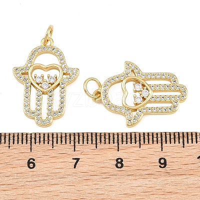 Brass Micro Pave Cubic Zirconia Pendants CU-CBAB719-04G-C-1