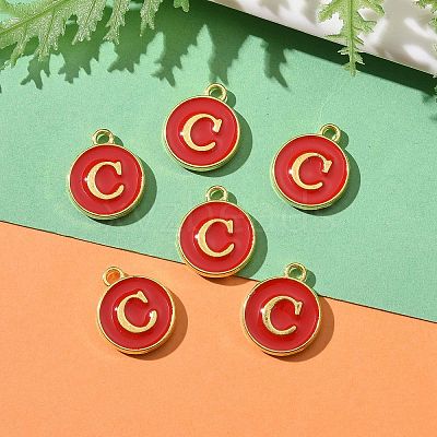 Golden Plated Alloy Enamel Charms ENAM-S118-03C-1