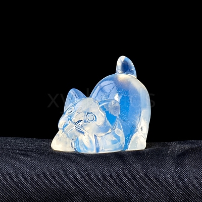 Opalite Carved Cat Figurines PW-WG27692-04-1