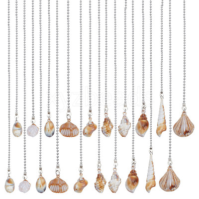 20Pcs 10 Styles Opaque Acrylic Shell Charms Ceiling Fan Pull Chain Extenders PALLOY-HY00061-1