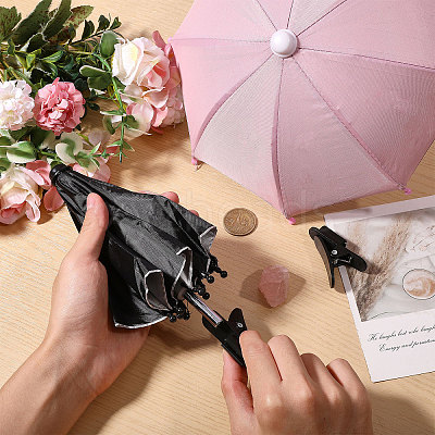2 Bags 2 Colors Mini Polyester & Alloy Umbrella AJEW-CA0005-44-1
