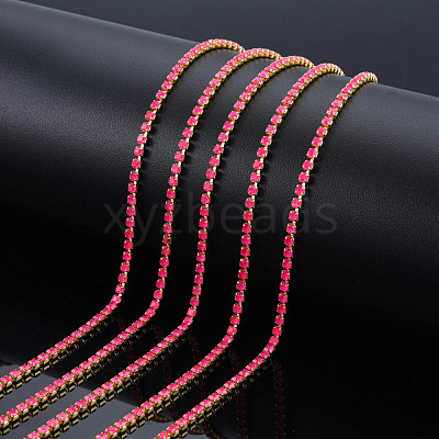 Brass Rhinestone Strass Chains CHC-N017-003B-B05-1