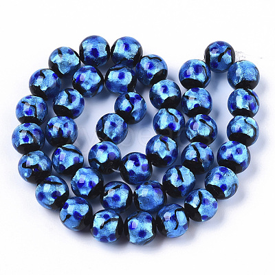 Handmade Silver Foil Lampwork Beads Strands FOIL-T003-002A-1