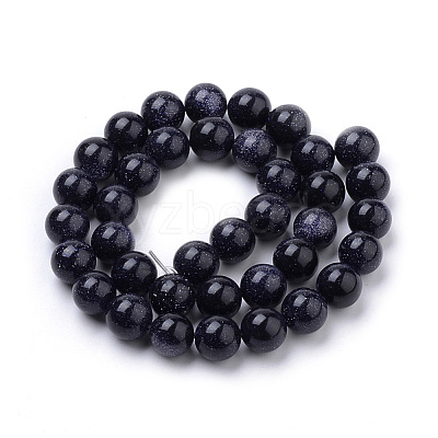 Synthetic Blue Goldstone Beads Strands G-S259-41-10mm-1