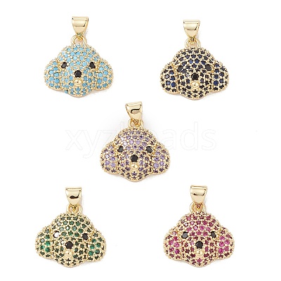 Brass Micro Pave Cubic Zirconia Pendants KK-M240-01-1