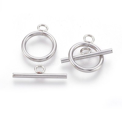 Tarnish Resistant 304 Stainless Steel Toggle Clasps STAS-F188-30G-1