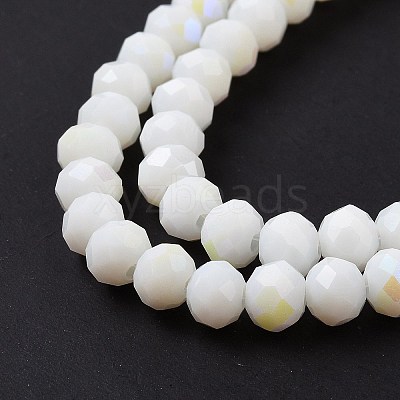 Electroplate Opaque Solid Color Glass Beads Strands EGLA-A034-P4mm-L17-1