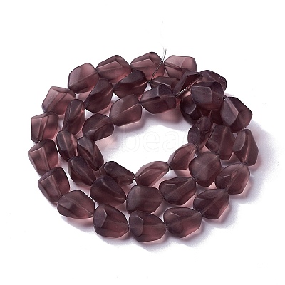 Transparent Frosted Glass Beads Strands FGLA-S001-M02-1