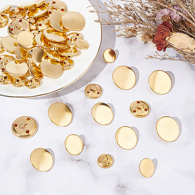 50Pcs 5 Styles 3-Hole Brass Buttons BUTT-OC0001-47G-1