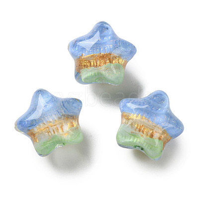 Gradient Color Transparent Hand-drawed Acrylic Beads TACR-P012-01B-10-1