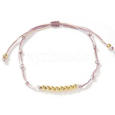 Brass Round Beads Braided Bead Bracelets AZ5003-3-1