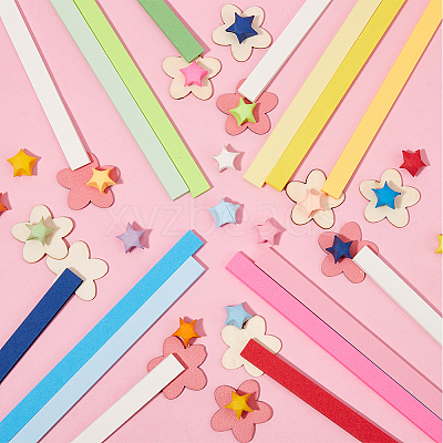 4 Colors Lucky Star Origami Paper DIY-SC0027-23-1