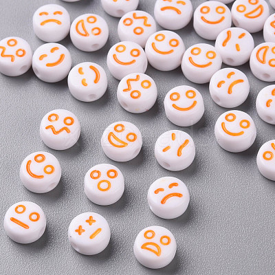 White Opaque Acrylic Beads MACR-N008-42-A01-1
