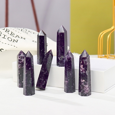 Tower Natural Lepidolite/Purple Mica Stone Home Display Decoration PW-WG15957-02-1