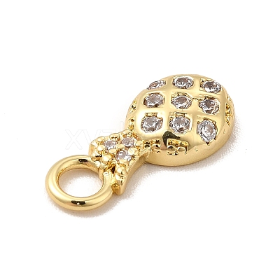 Rack Plating Brass Micro Pave Cubic Zirconia Charms KK-P230-15G-1