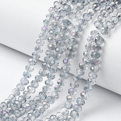 Electroplate Transparent Glass Beads Strands EGLA-A034-T4mm-F10-1
