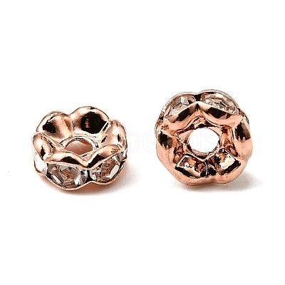 Brass Rhinestone Spacer Beads RB-A014-L6mm-01RG-NF-1