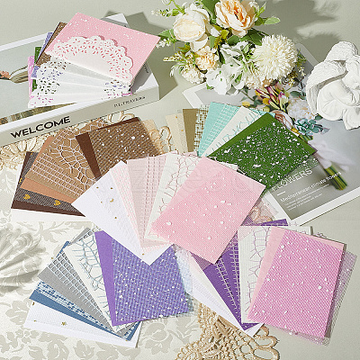 10 Sets 5 Colors Invitation Card Scrapbook Paper Pad DIY-SP0004-48-1