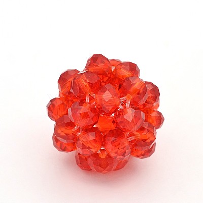 Transparent Glass Crystal Round Woven Beads X-GLAA-A034-6mm-A03-1