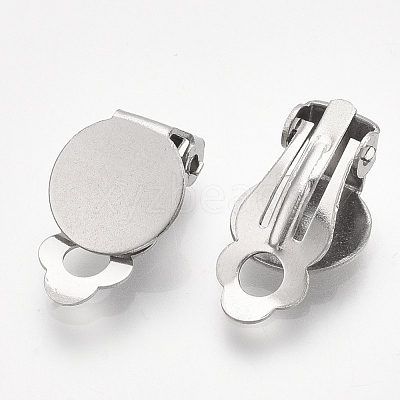 Tarnish Resistant 304 Stainless Steel Clip-on Earring Findings STAS-T045-33B-P-1
