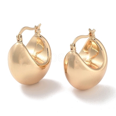 Brass Thick Hoop Earrings for Women EJEW-M239-12G-1